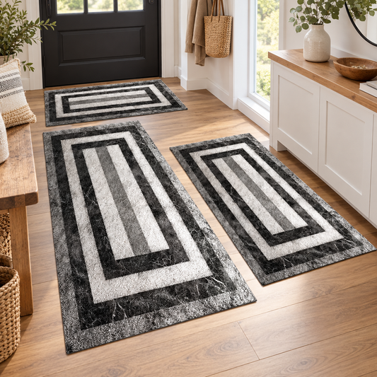 3-Piece Farmhouse Kitchen Rug Set