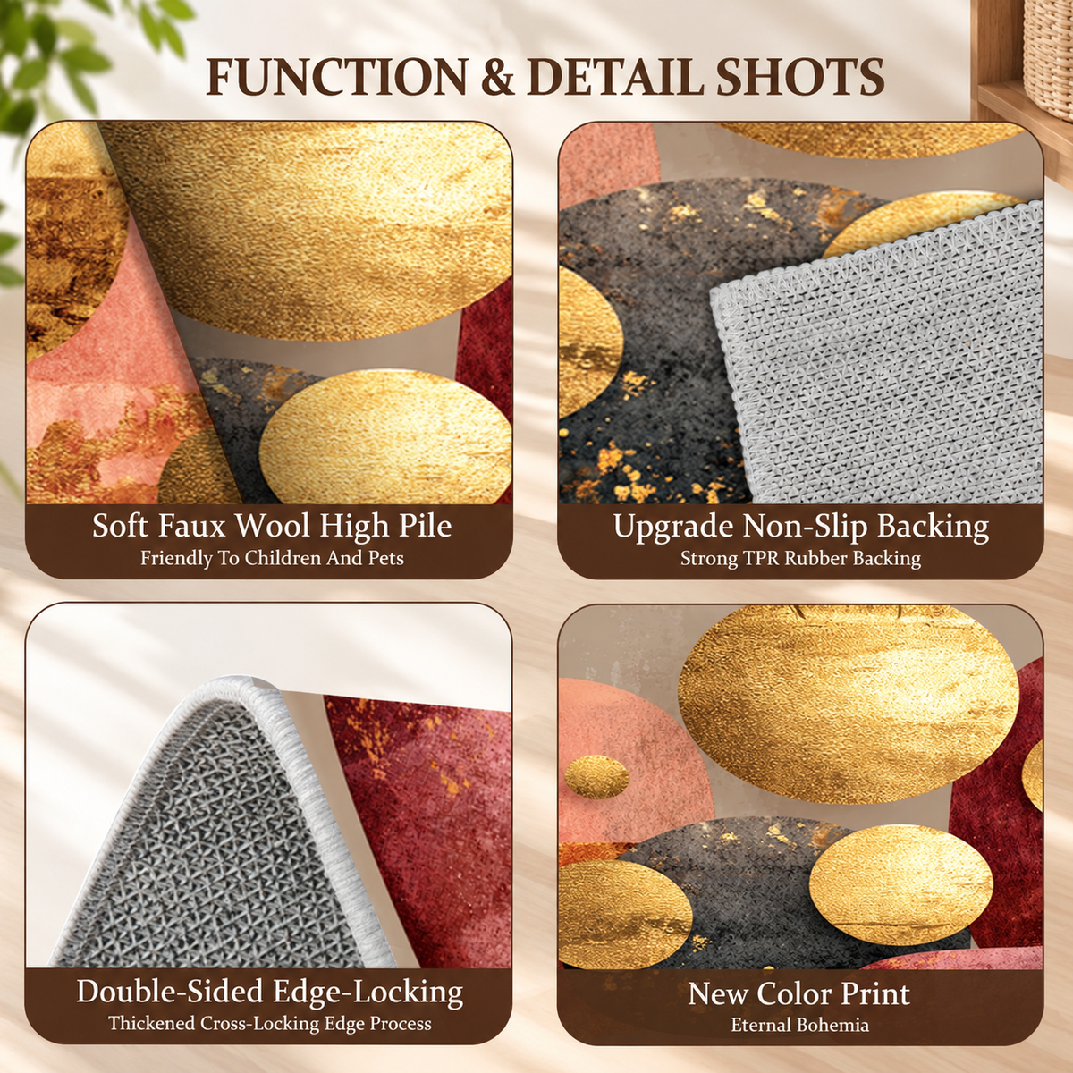 3-Piece Abstract Kitchen Rug Set