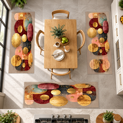 3-Piece Abstract Kitchen Rug Set