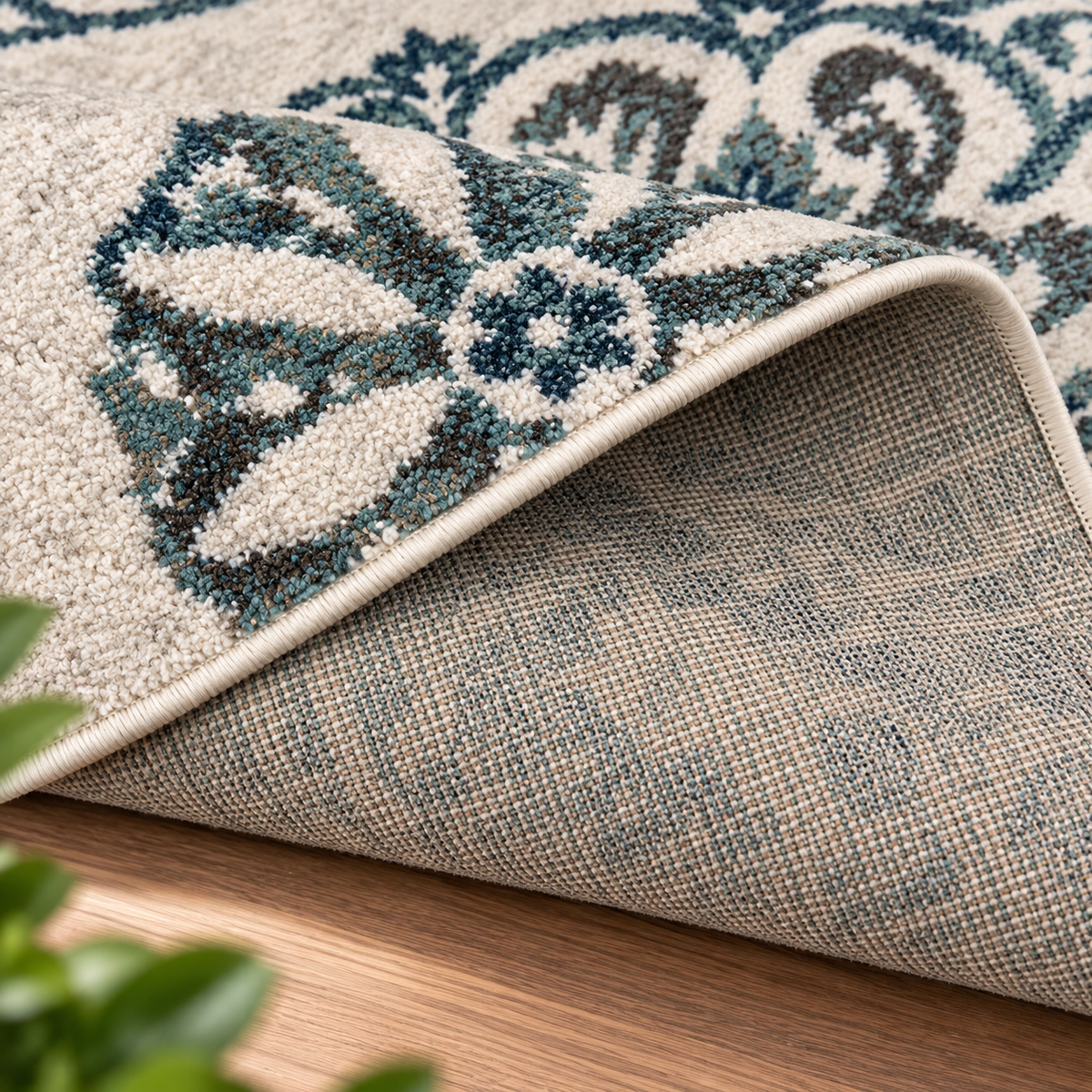 3-Piece Teal Medallion Rug Set