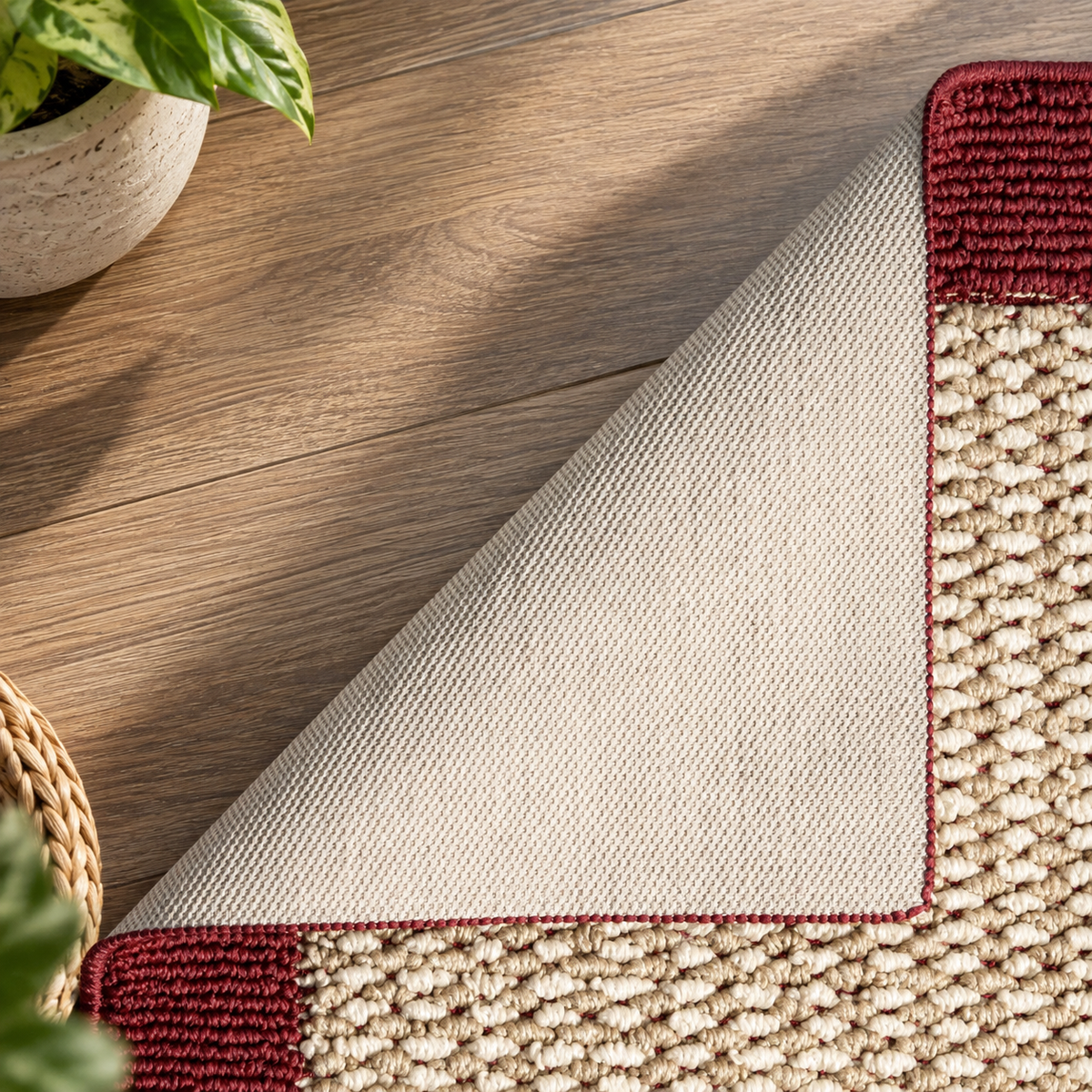 3-Piece Red Border Area Rug Set