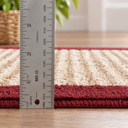 3-Piece Red Border Area Rug Set